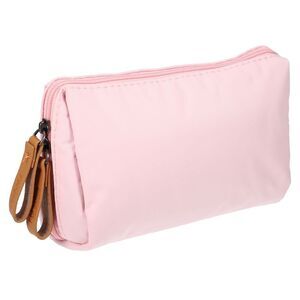 Small Travel Handy Mini Portable Cosmetic Bag Pink Beige